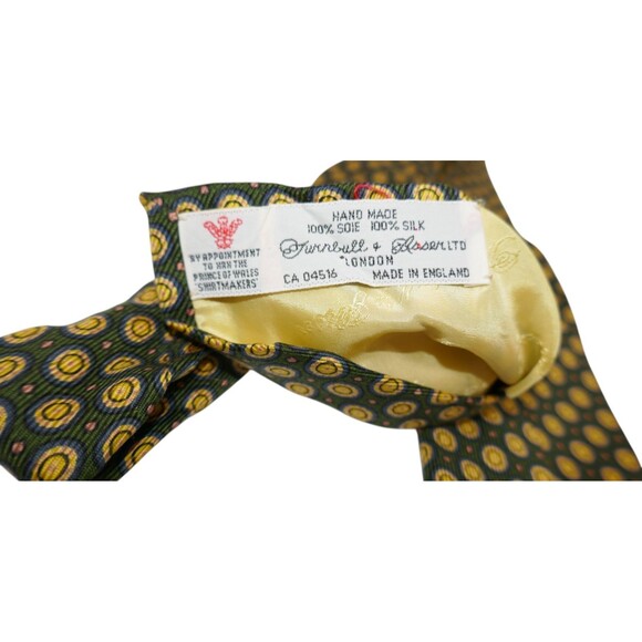 Turnbull And Asser Geometric Circle Polka Dots 100% Silk Men’s Neck Tie - Picture 8 of 9